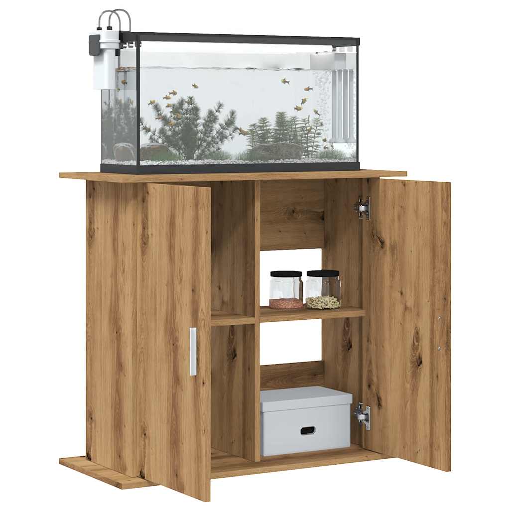 kézműves tölgyfa akváriumállvány 81 x 36 x 73 cm rétegelt fából