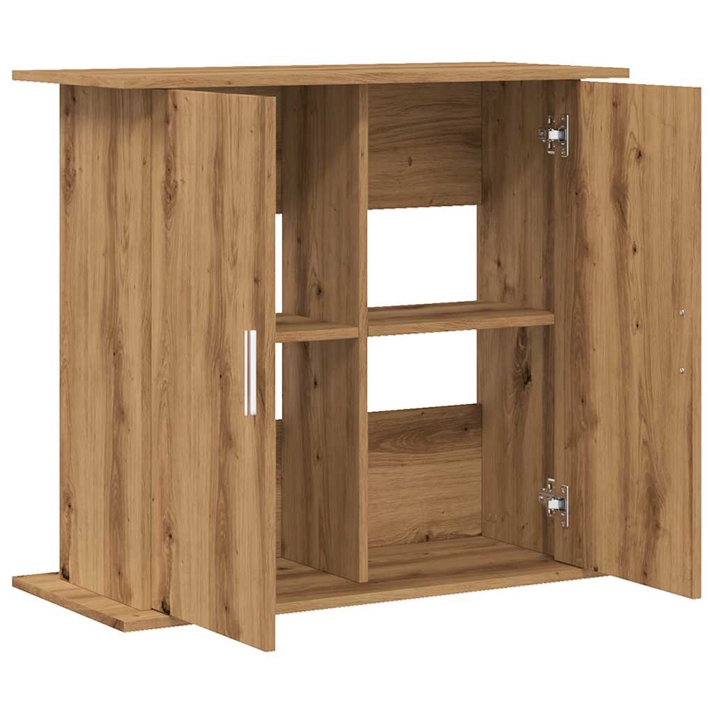 kézműves tölgyfa akváriumállvány 81 x 36 x 73 cm rétegelt fából