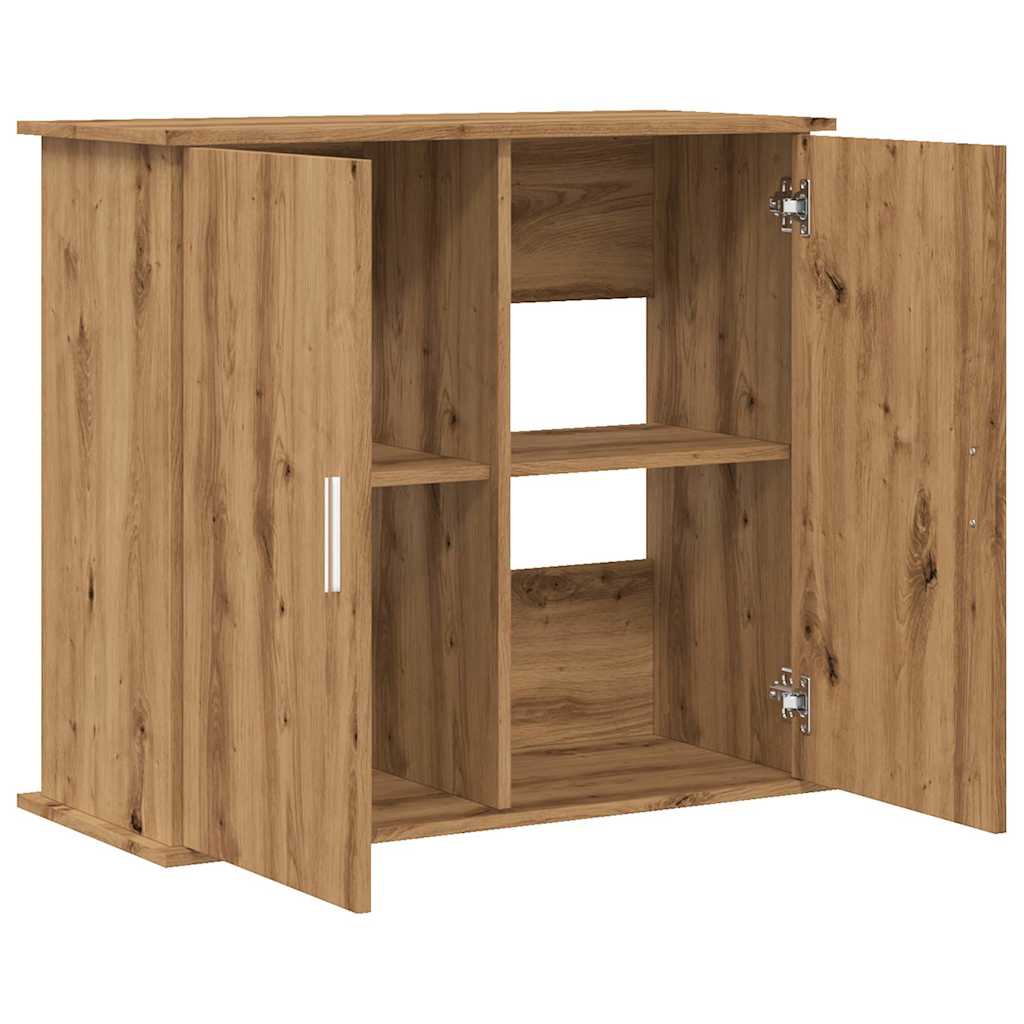 kézműves tölgyfa akváriumállvány 81 x 36 x 73 cm rétegelt fából
