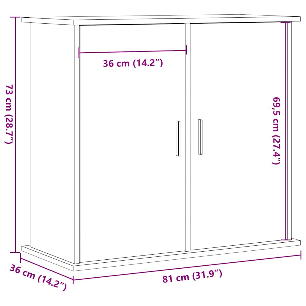 kézműves tölgyfa akváriumállvány 81 x 36 x 73 cm rétegelt fából