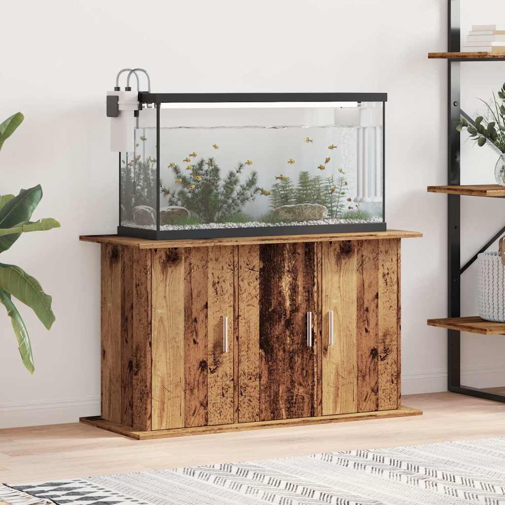 antik fa színű szerelt fa akváriumállvány 101x41x58 cm