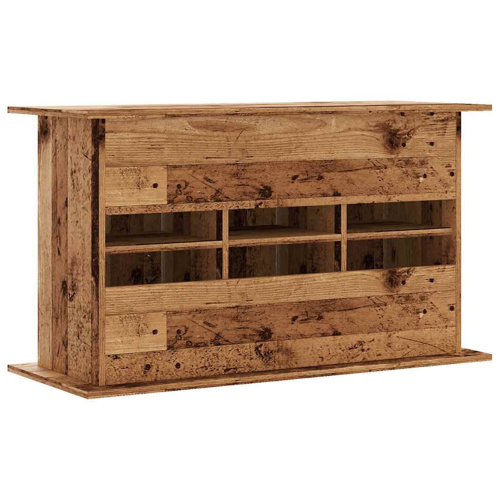 antik fa színű szerelt fa akváriumállvány 101x41x58 cm