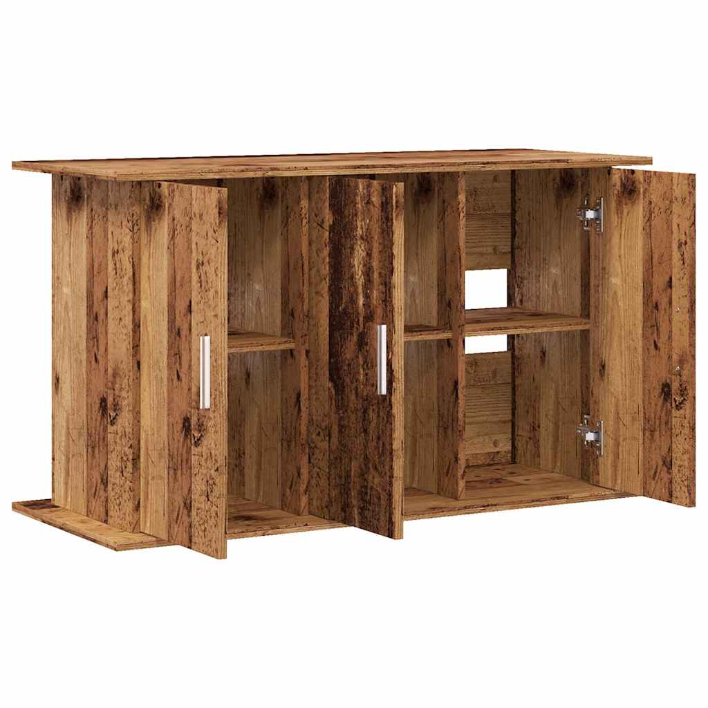 antik fa színű szerelt fa akváriumállvány 101x41x58 cm