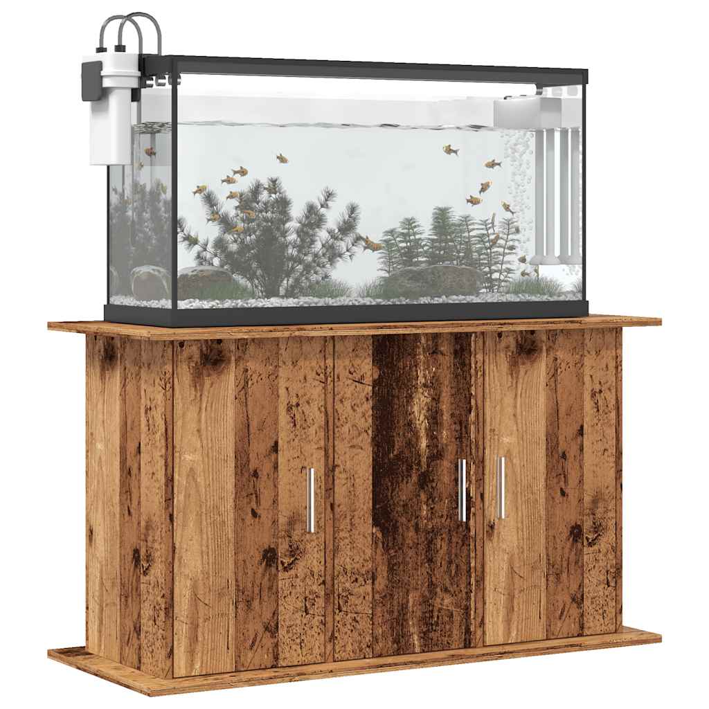 antik fa színű szerelt fa akváriumállvány 101x41x58 cm