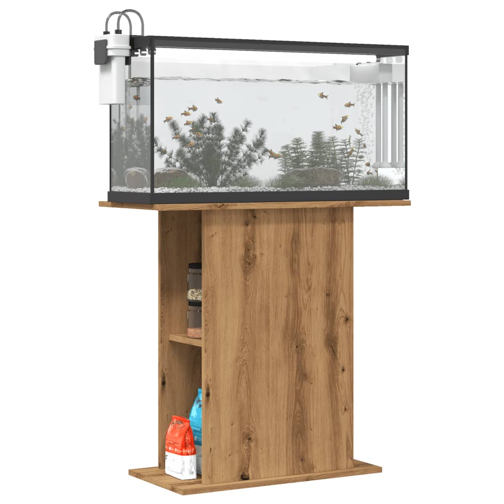 kézműves tölgyfa akváriumállvány 36 x 75 x 72,5 cm rétegelt fából