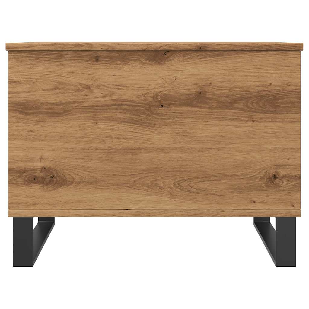 kézműves tölgy színű szerelt fa dohányzóasztal 60x44,5x45 cm