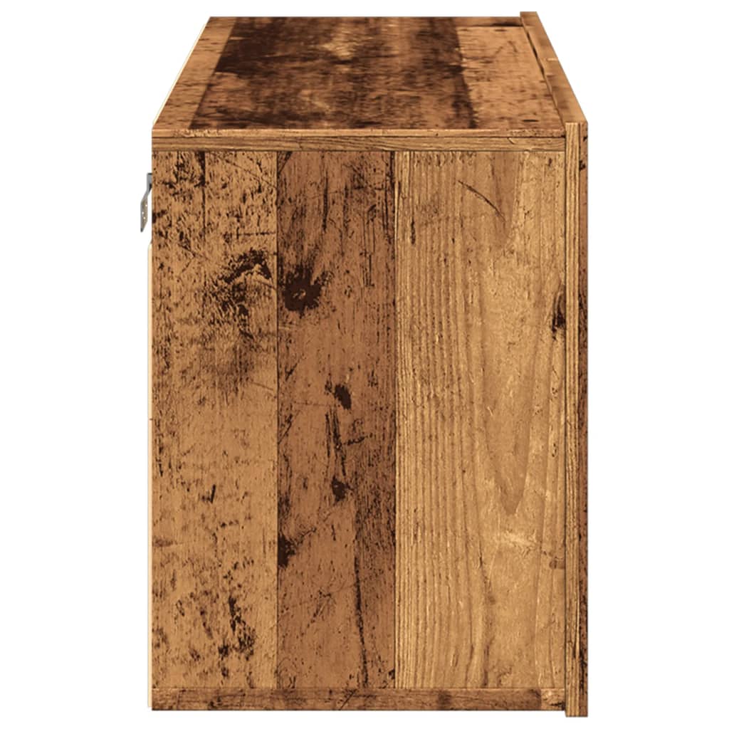 antik fa színű falra szerelhető TV-szekrény 80 x 30 x 41 cm