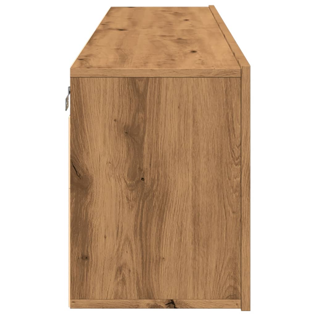 2 db kézműves tölgy falra szerelhető TV-szekrény 80x30x41 cm
