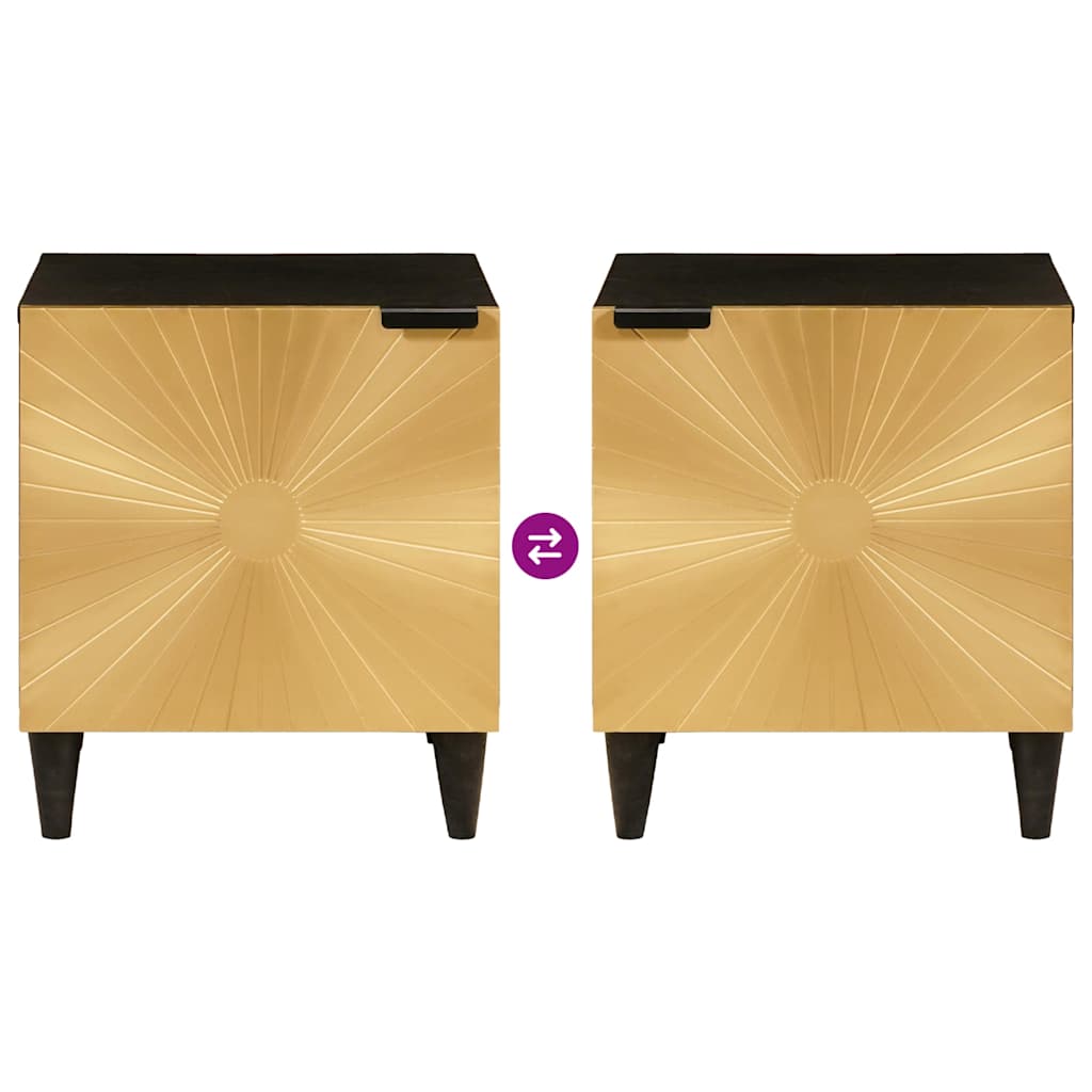 Éjjeli asztal 2 pcs Fekete és Arany 40 x 33.5 x 46 cm
