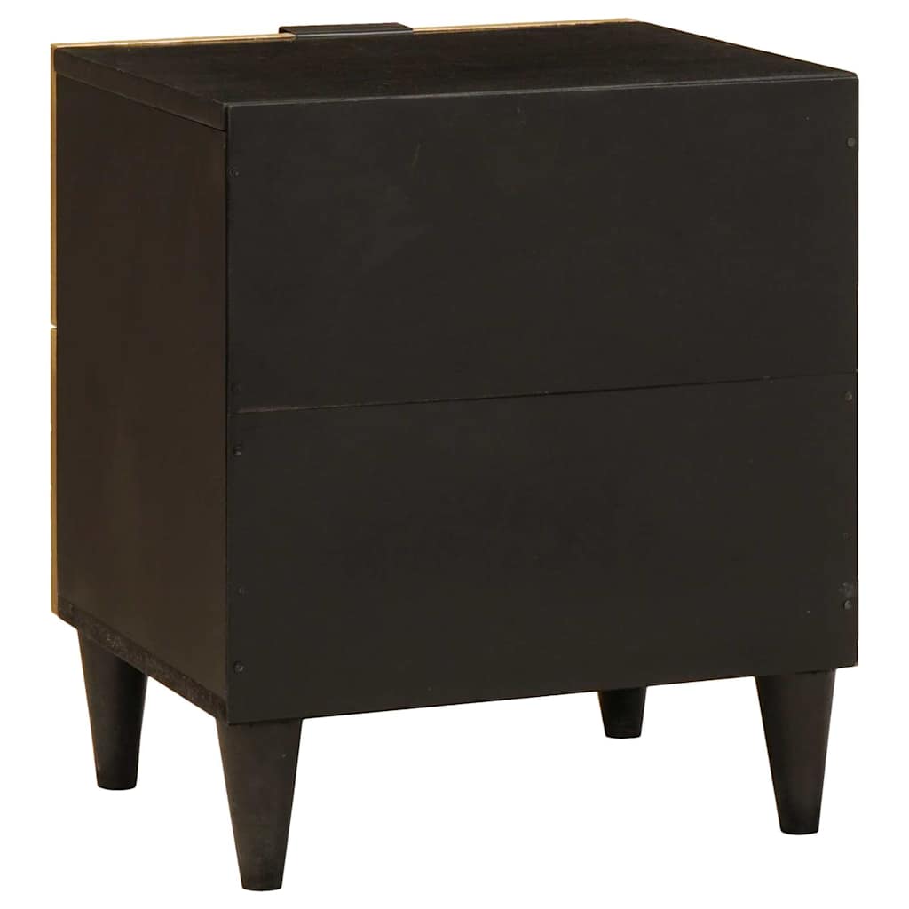 Éjjeli asztal fiókkal 2 pcs Fekete és Arany 40 x 33.5 x 46 cm