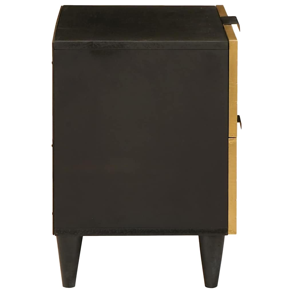 Éjjeli asztal fiókkal 2 pcs Fekete és Arany 40 x 33.5 x 46 cm