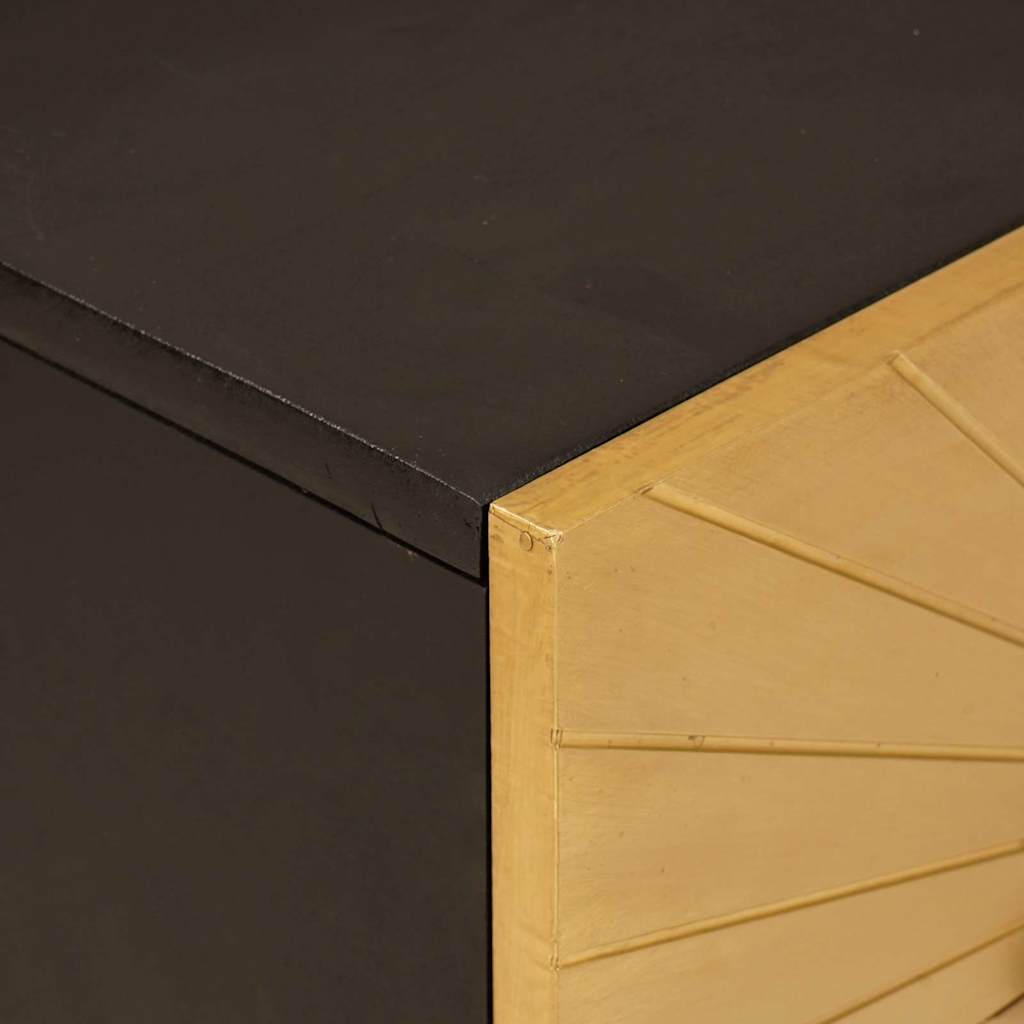 Éjjeli asztal Fekete és Arany 50 x 33 x 60 cm tömör mangófa