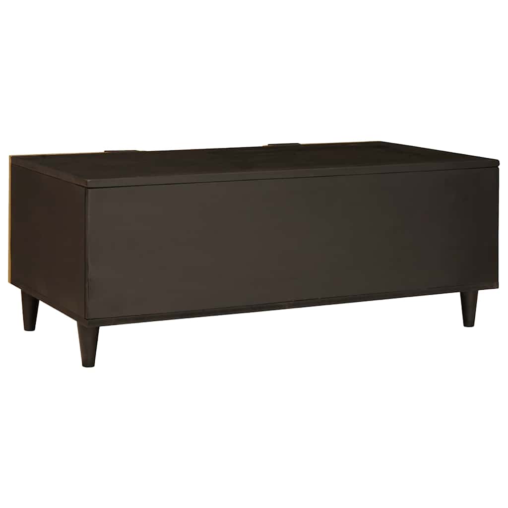 Dohányzóasztal Fekete és Arany 100 x 54 x 40 cm tömör mangófa