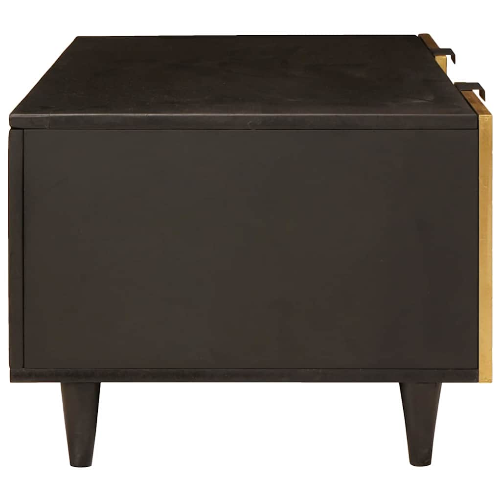 Dohányzóasztal Fekete és Arany 100 x 54 x 40 cm tömör mangófa