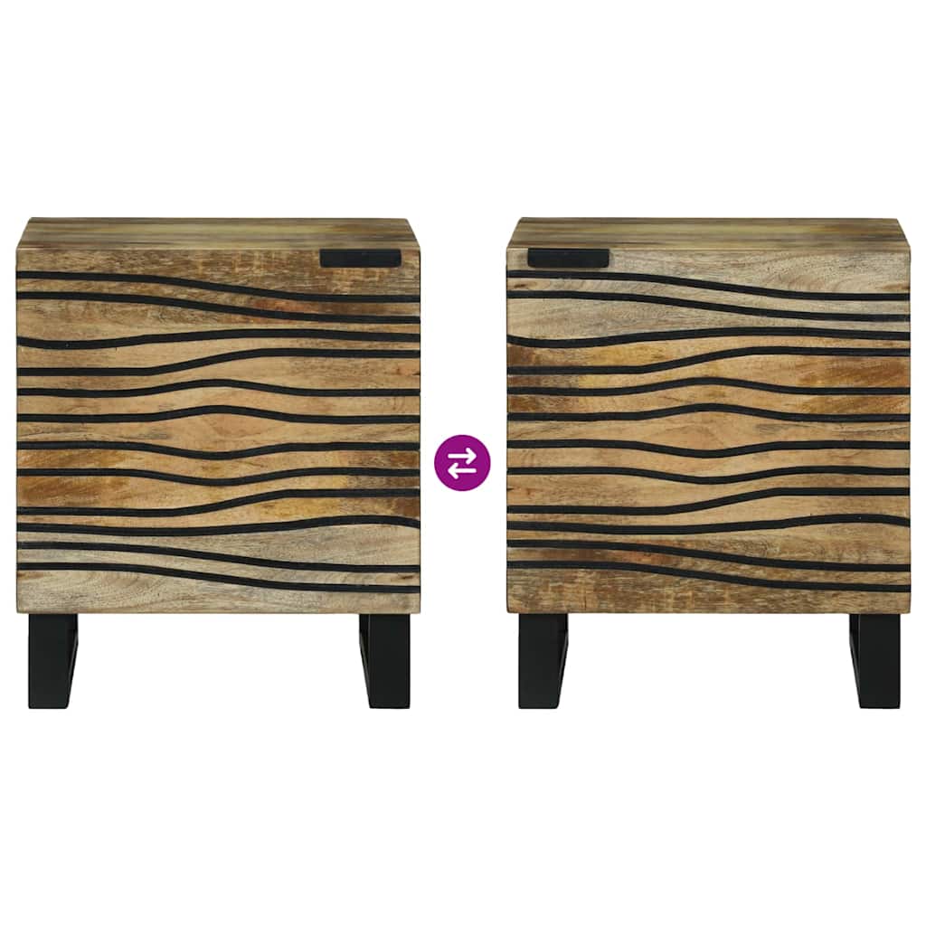 Éjjeliszekrény 2 pcs Barna 40 x 33 x 46 cm tömör mangófa