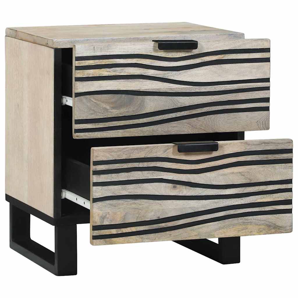 Éjjeliszekrény fiókkal 2 pcs Fehér és fekete 40 x 33 x 46 cm