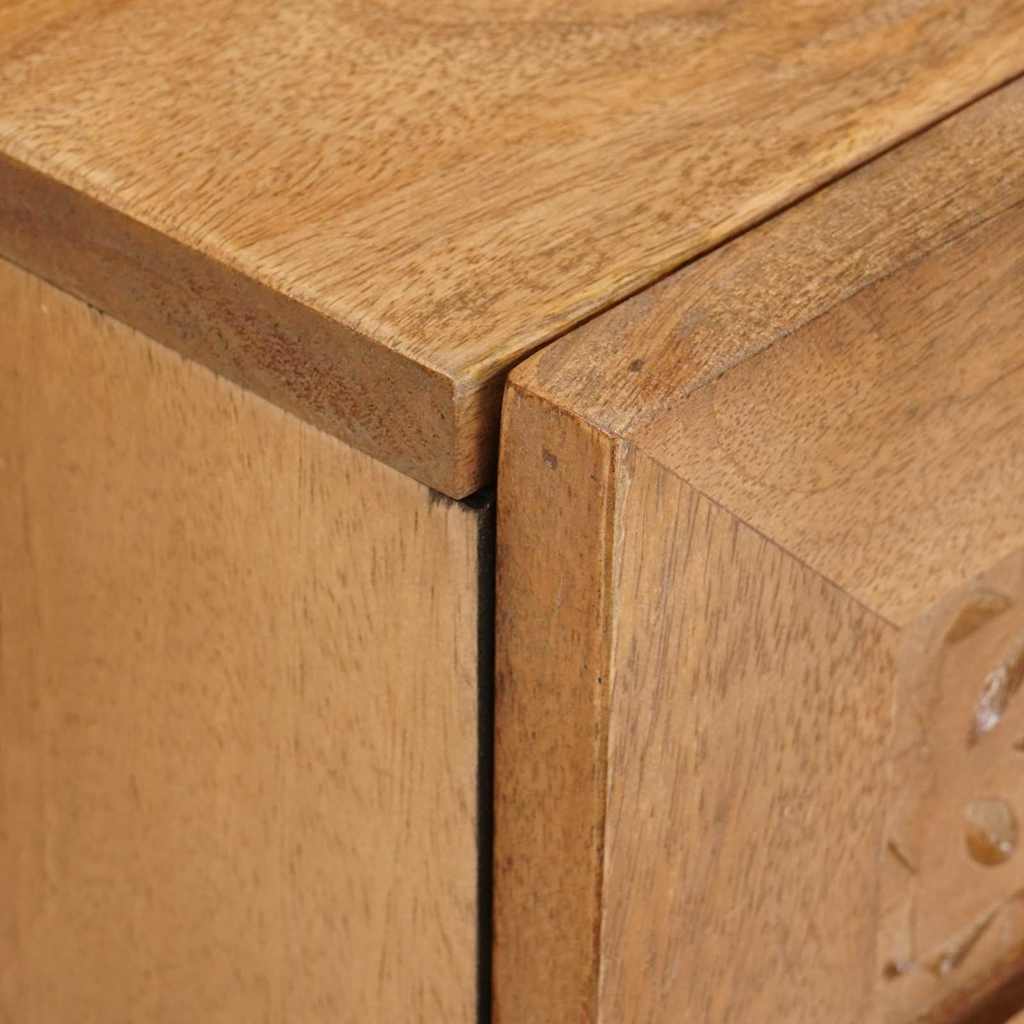 Éjjeli asztal 2 pcs Világosbarna 40 x 33 x 46 cm tömör mangófa