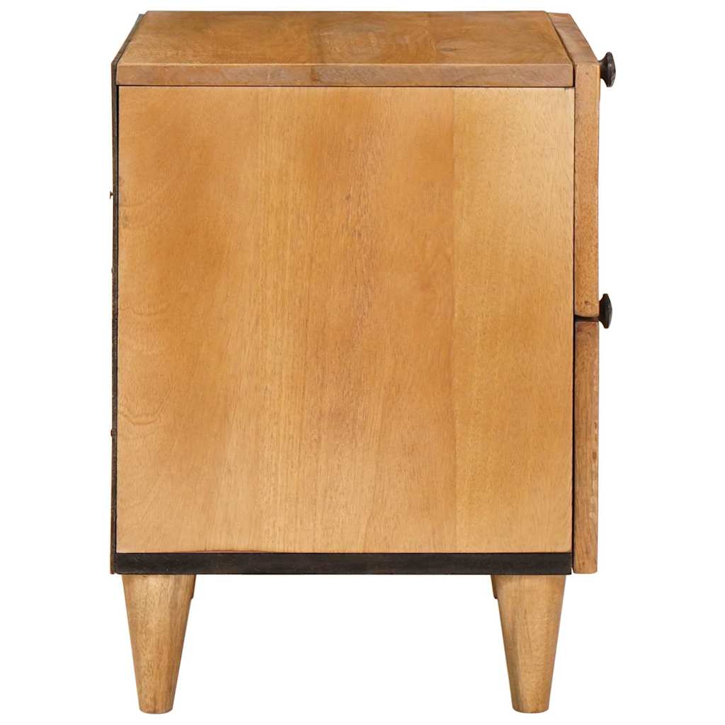 Éjjeli asztal 2 pcs Világosbarna 40 x 33 x 46 cm tömör mangófa