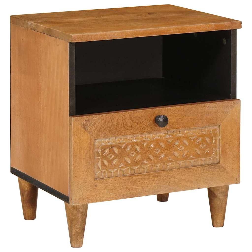 Éjjeli asztal 2 pcs Világosbarna 40 x 33 x 46 cm tömör mangófa