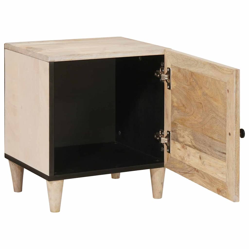 Éjjeli asztal 2 pcs Bézs 40 x 33 x 46 cm tömör mangófa