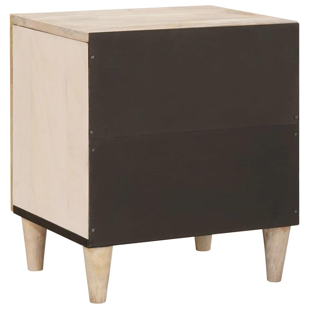Éjjeli asztal 2 pcs Bézs 40 x 33 x 46 cm tömör mangófa