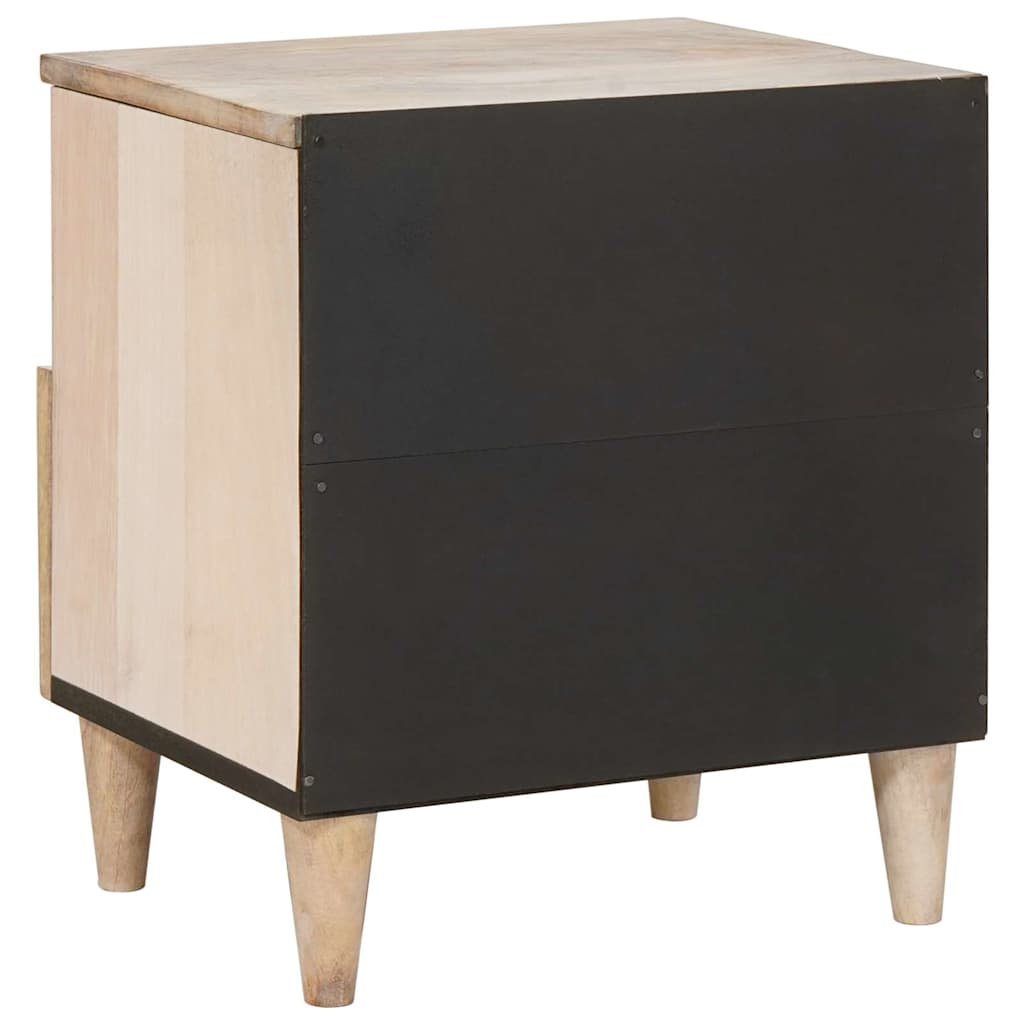 Éjjeli asztal fiókkal 2 pcs Bézs 40 x 33 x 46 cm tömör mangófa
