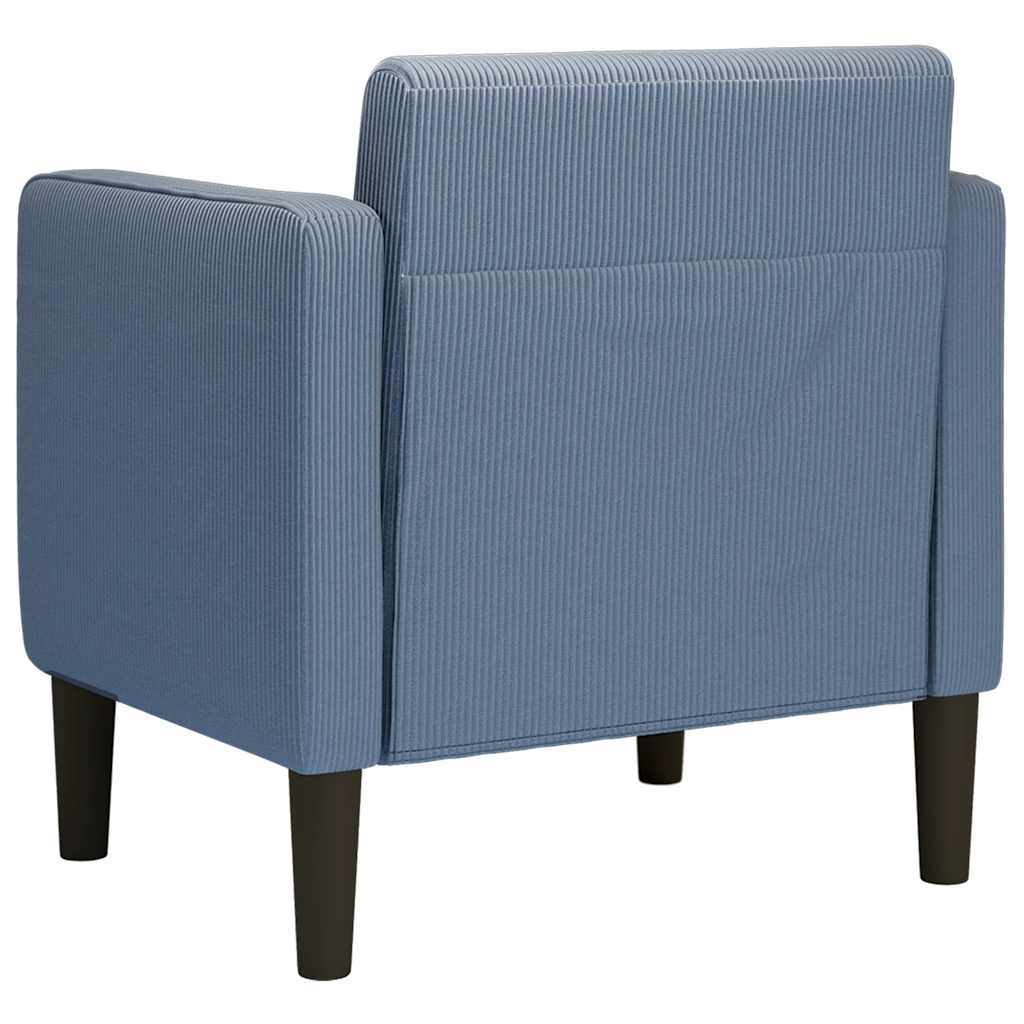 kék kordbársony szövet kanapészék karfás szék 54 cm