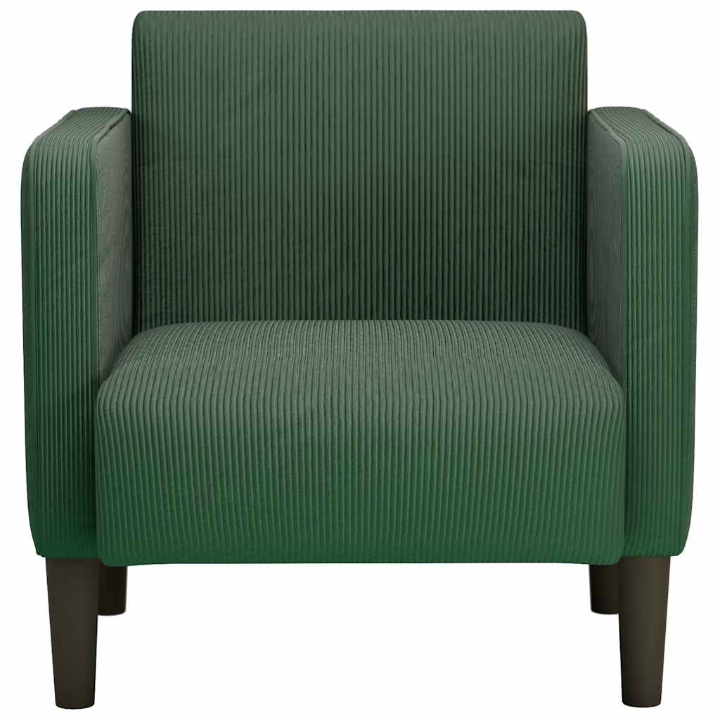 sötét zöld kordbársony szövet kanapészék karfás szék 54 cm