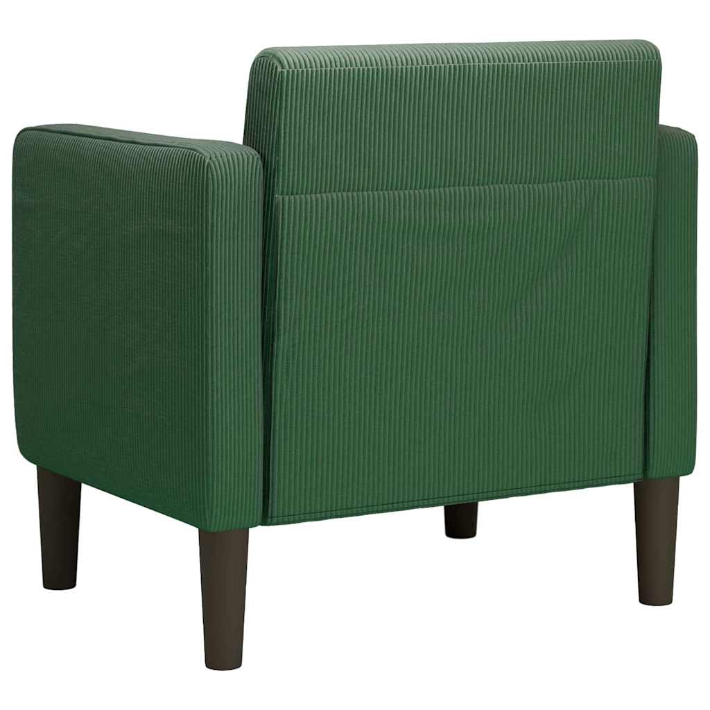 sötét zöld kordbársony szövet kanapészék karfás szék 54 cm