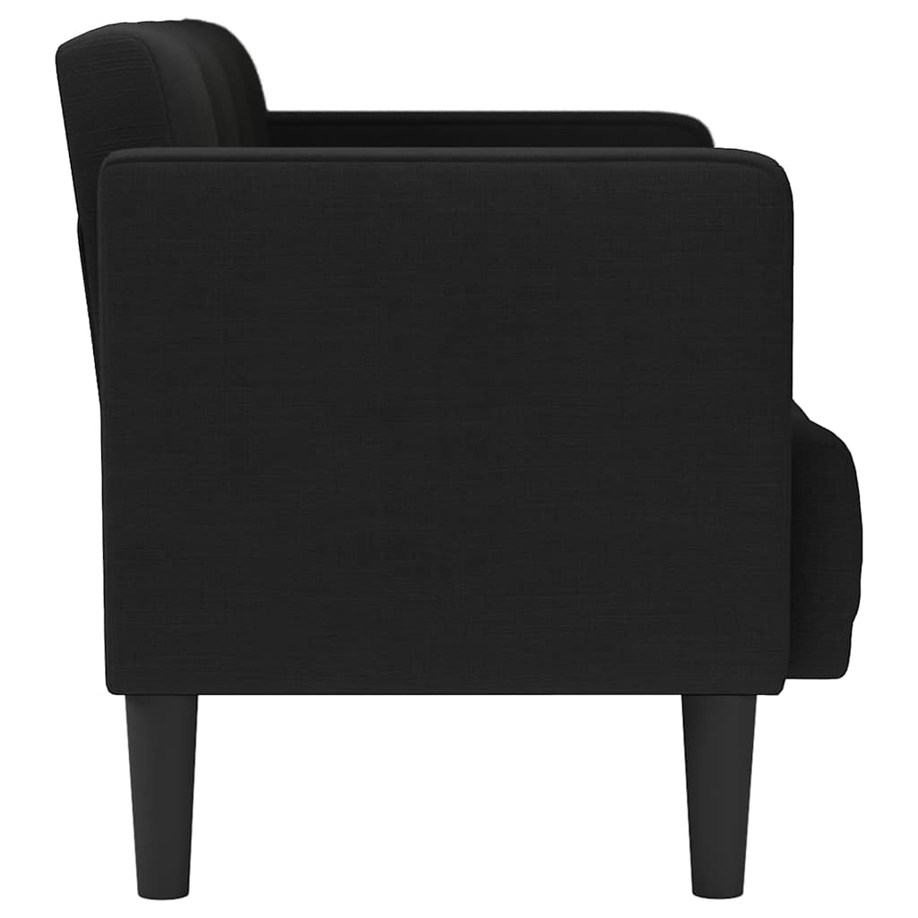 fekete szövet loveseat kanapé 111 cm