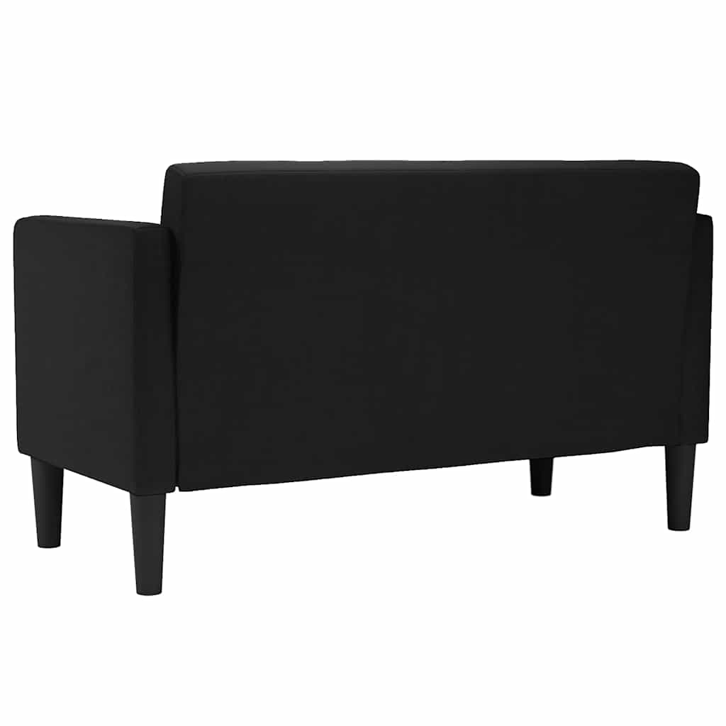 fekete szövet loveseat kanapé 111 cm