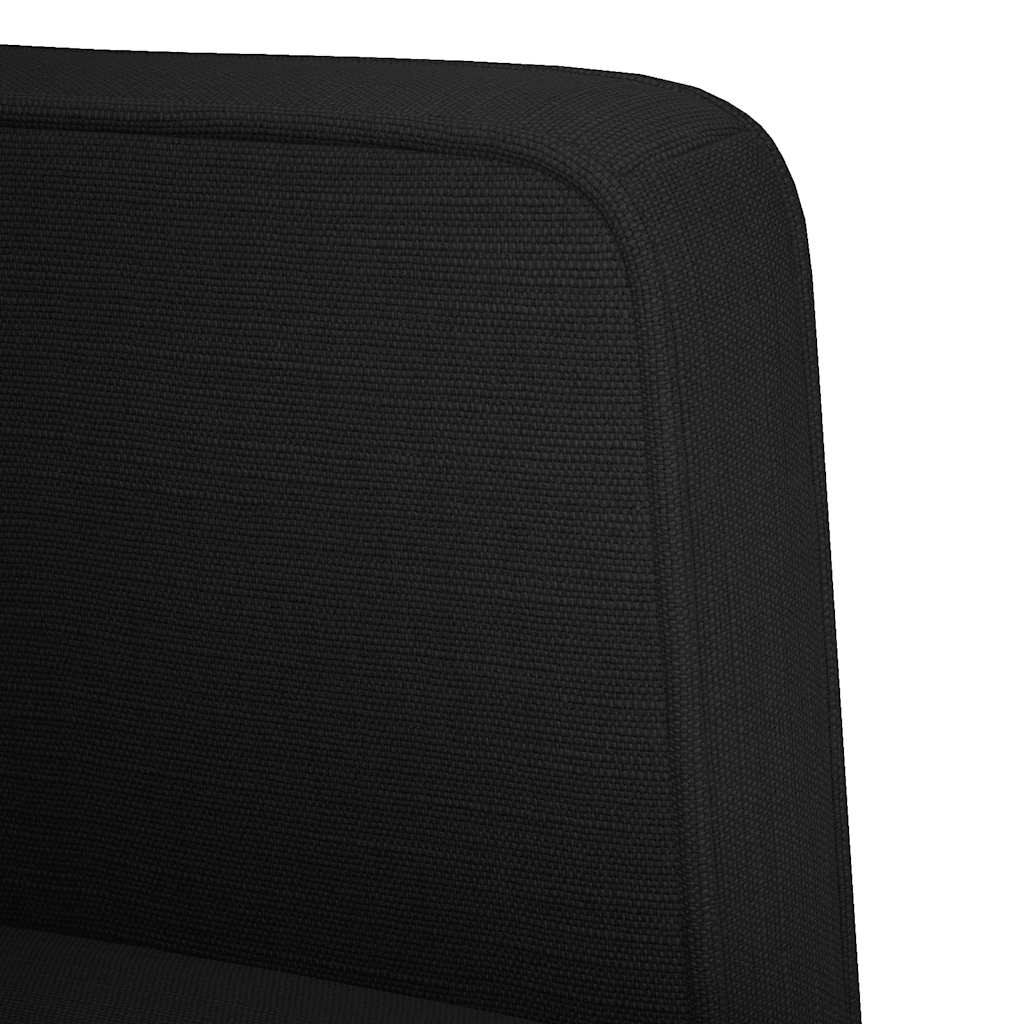 fekete szövet loveseat kanapé 111 cm