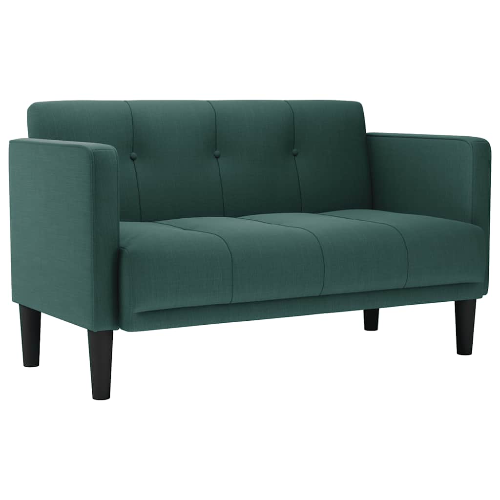 sötétzöld szövet loveseat kanapé 111 cm