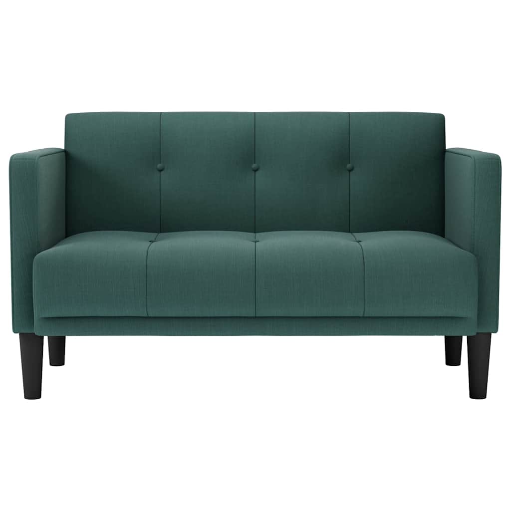 sötétzöld szövet loveseat kanapé 111 cm