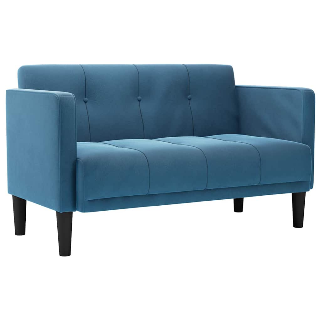 kék bársony loveseat kanapé 111 cm