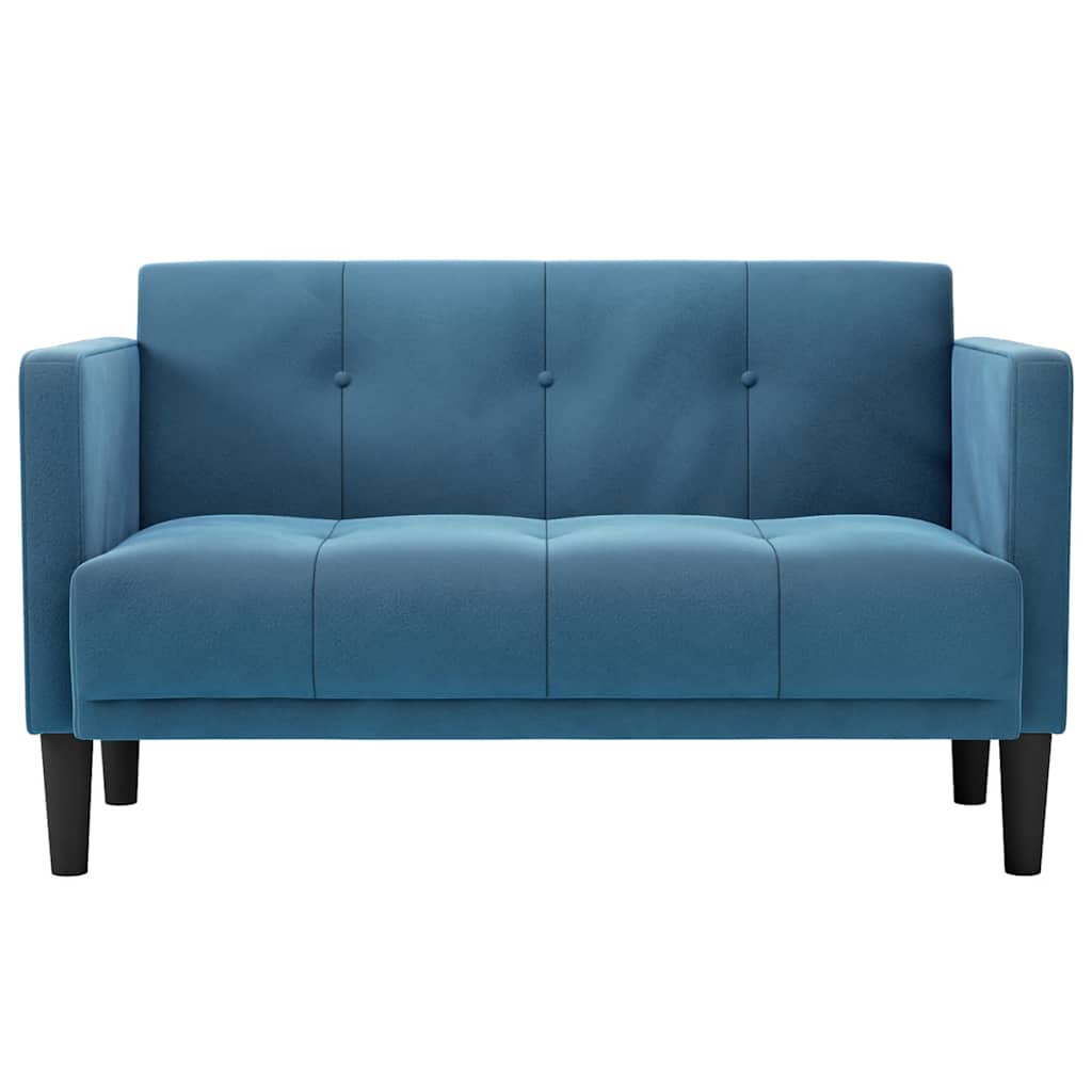 kék bársony loveseat kanapé 111 cm
