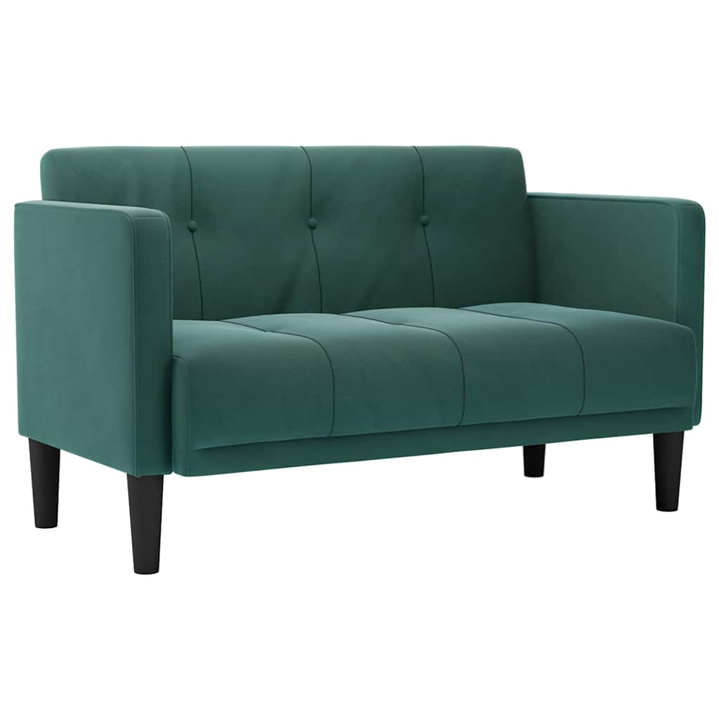 sötétzöld bársony loveseat kanapé 111 cm