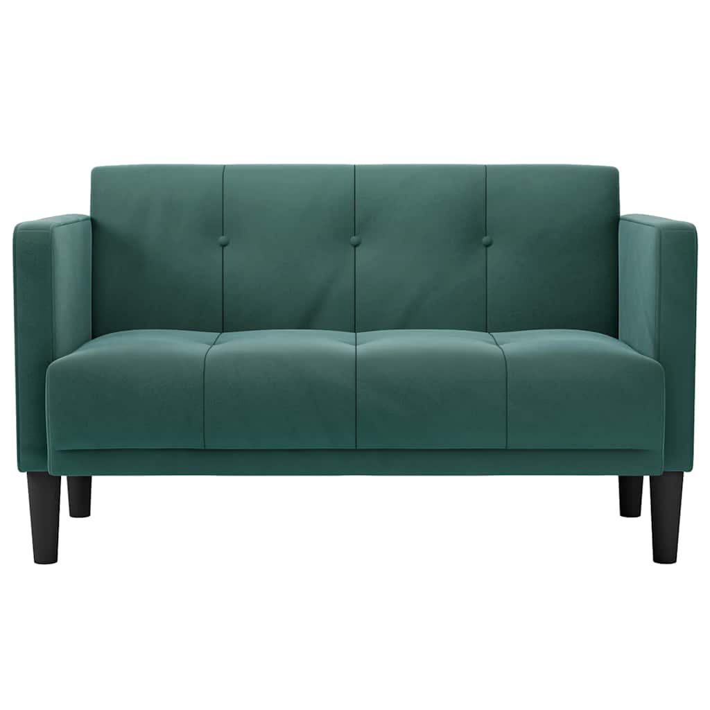 sötétzöld bársony loveseat kanapé 111 cm