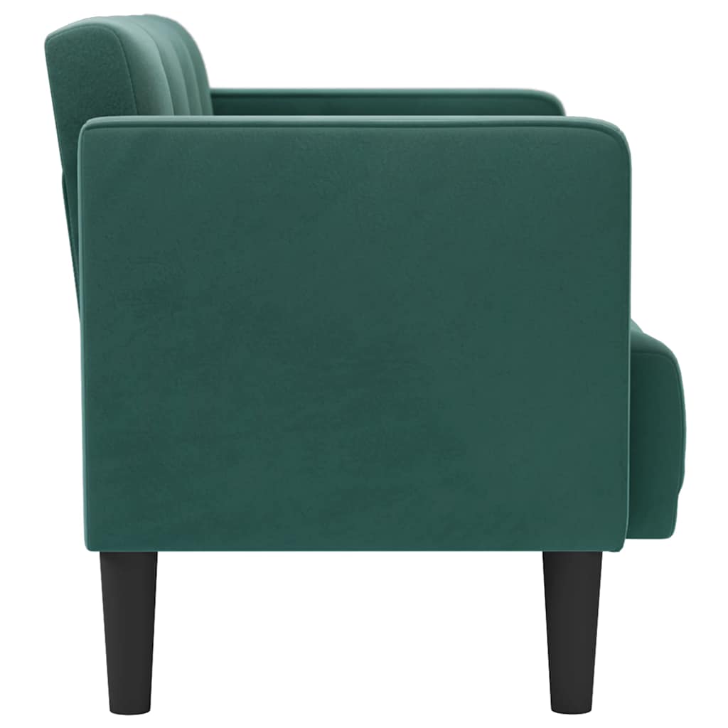 sötétzöld bársony loveseat kanapé 111 cm