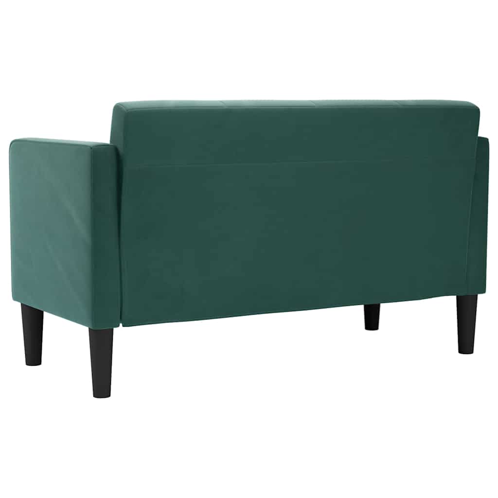 sötétzöld bársony loveseat kanapé 111 cm