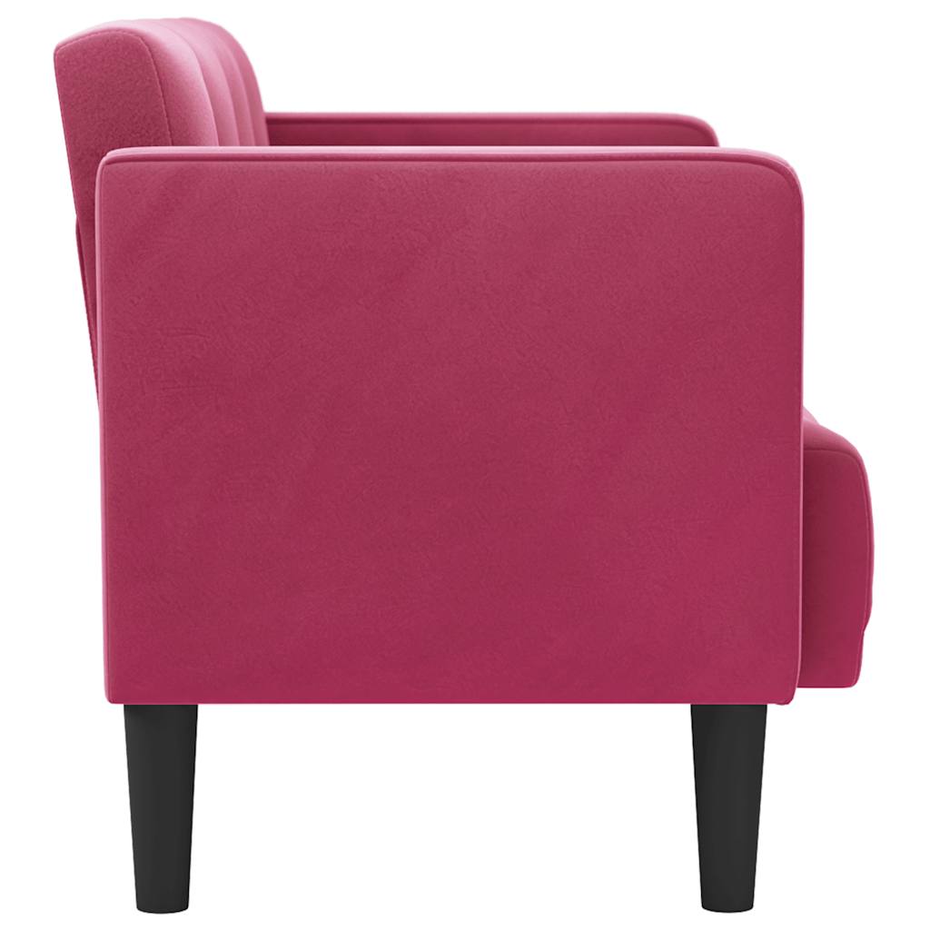 bordó bársony loveseat kanapé 111 cm