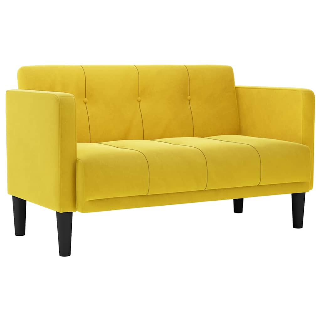 sárga bársony loveseat kanapé 111 cm