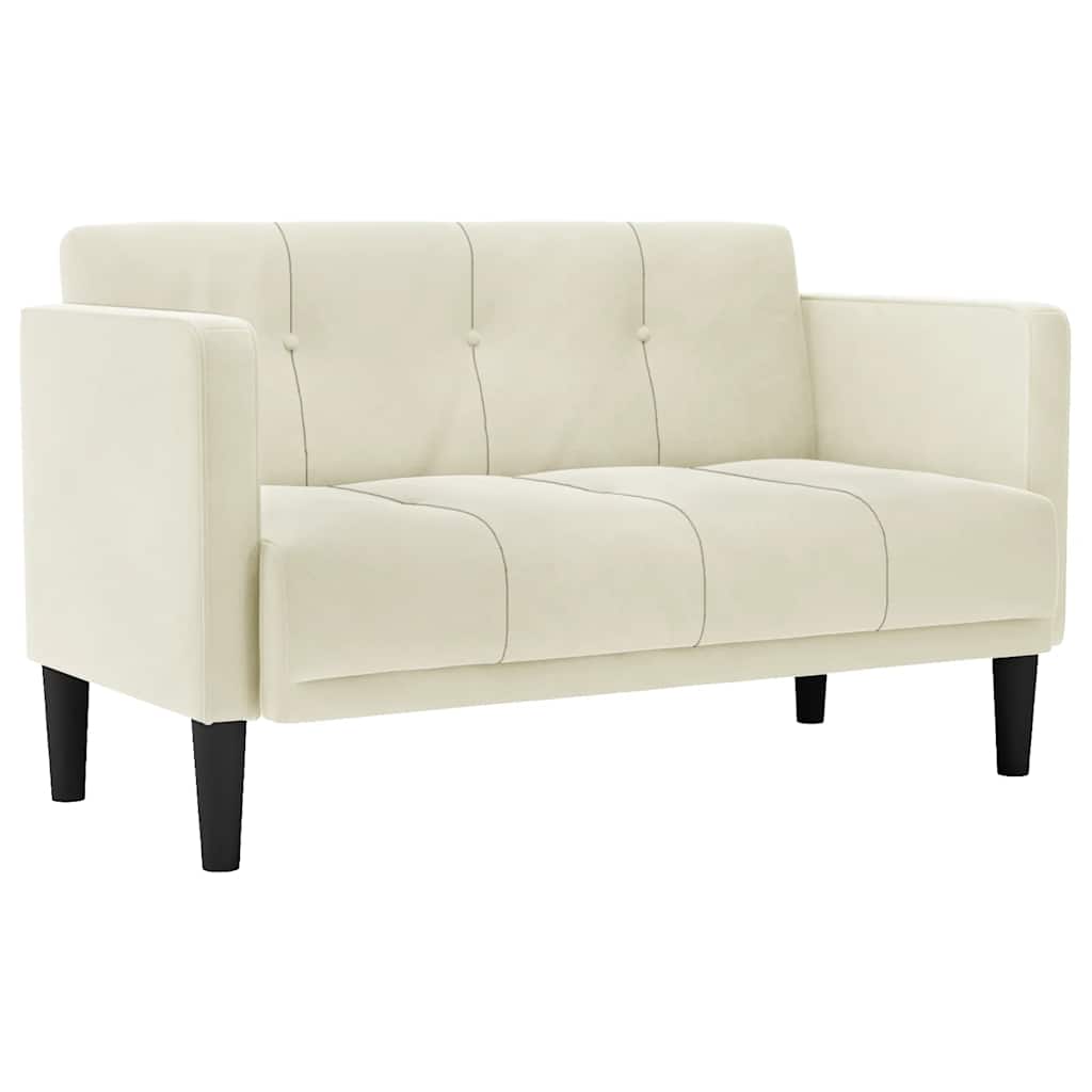 krém bársony loveseat kanapé 111 cm