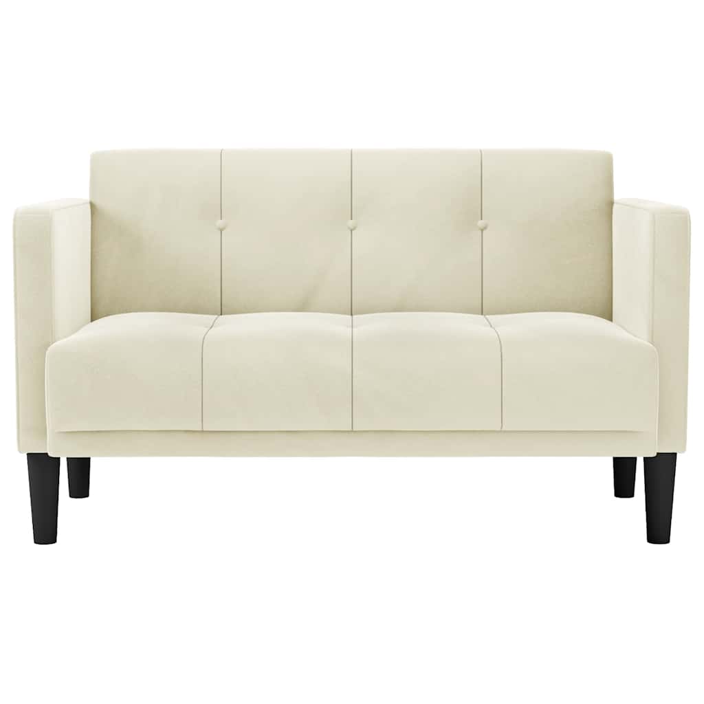 krém bársony loveseat kanapé 111 cm