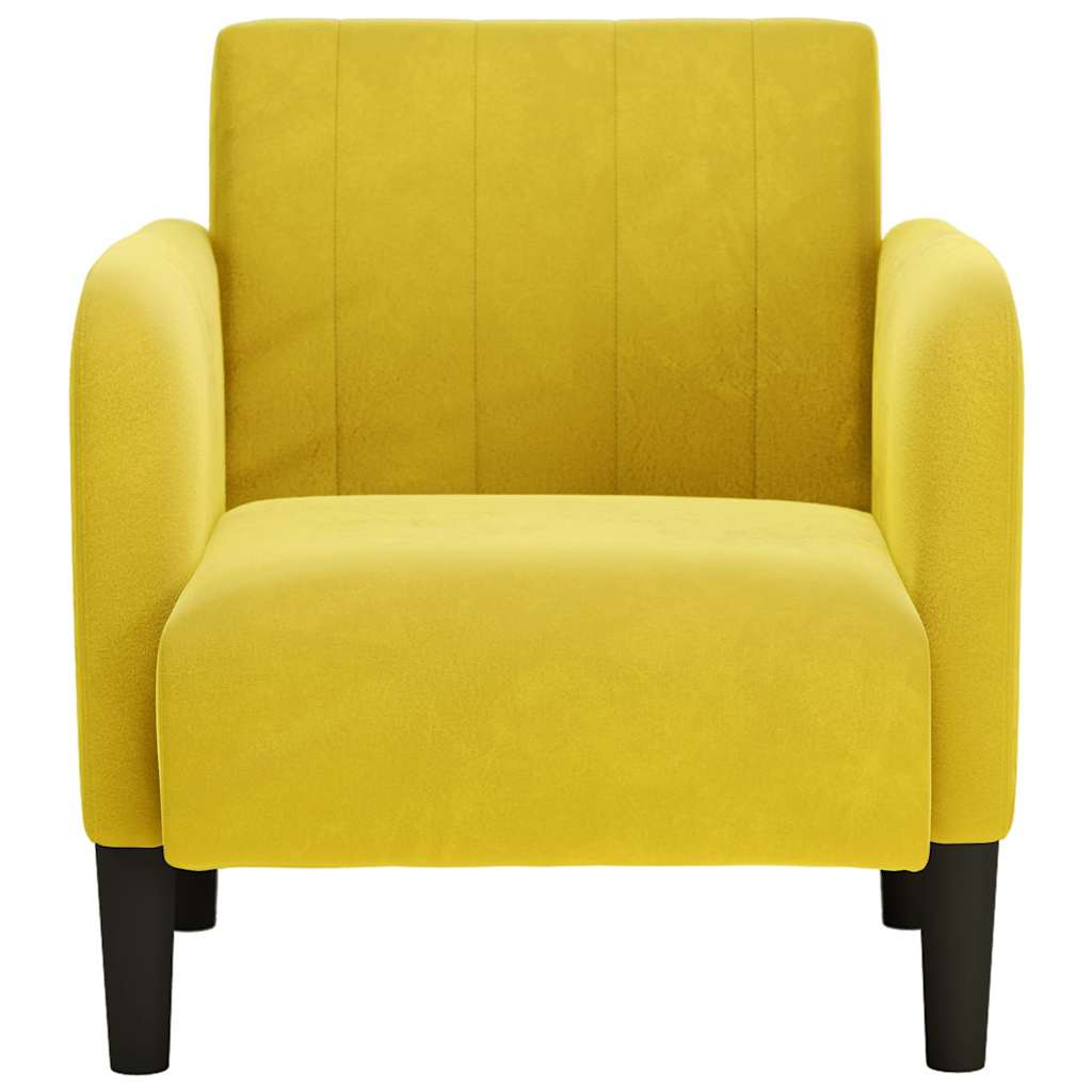 sárga bársony kanapészék karfás szék 54 cm