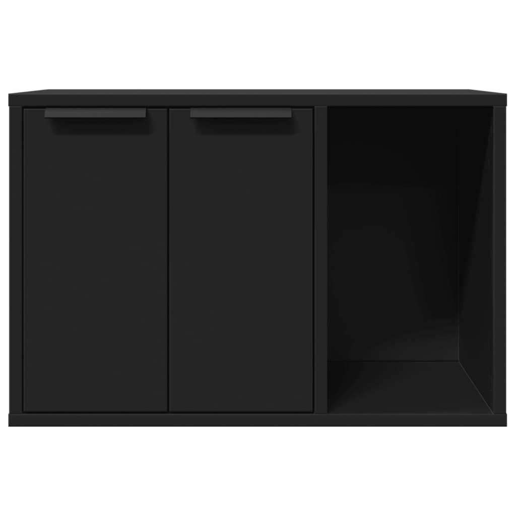 fekete szerelt fa macskaalomdoboz 60 x 40 x 40 cm