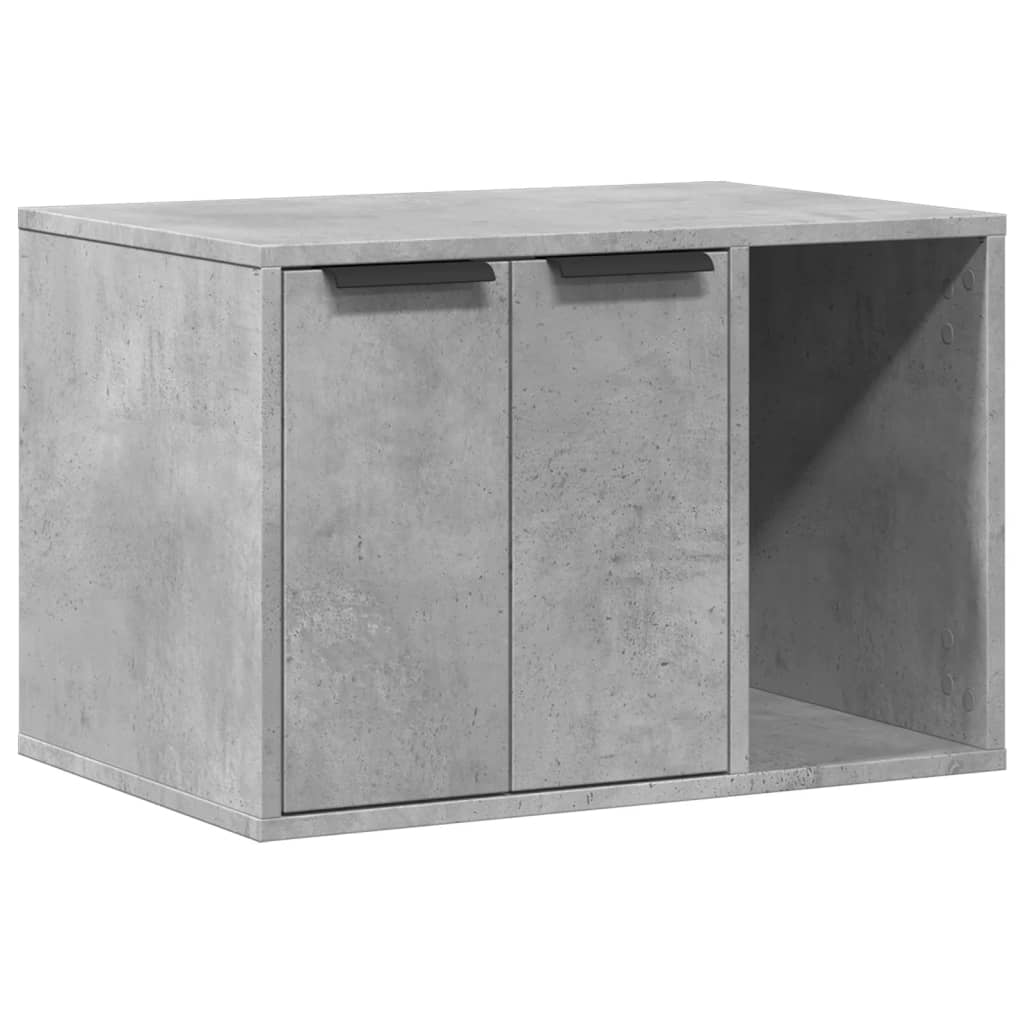 betonszürke szerelt fa macskaalomdoboz 60 x 40 x 40 cm