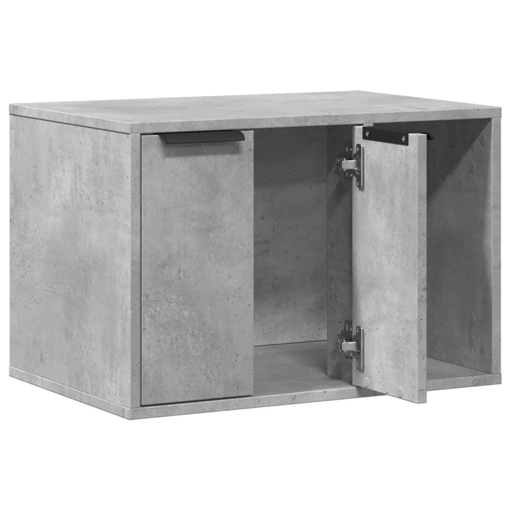 betonszürke szerelt fa macskaalomdoboz 60 x 40 x 40 cm