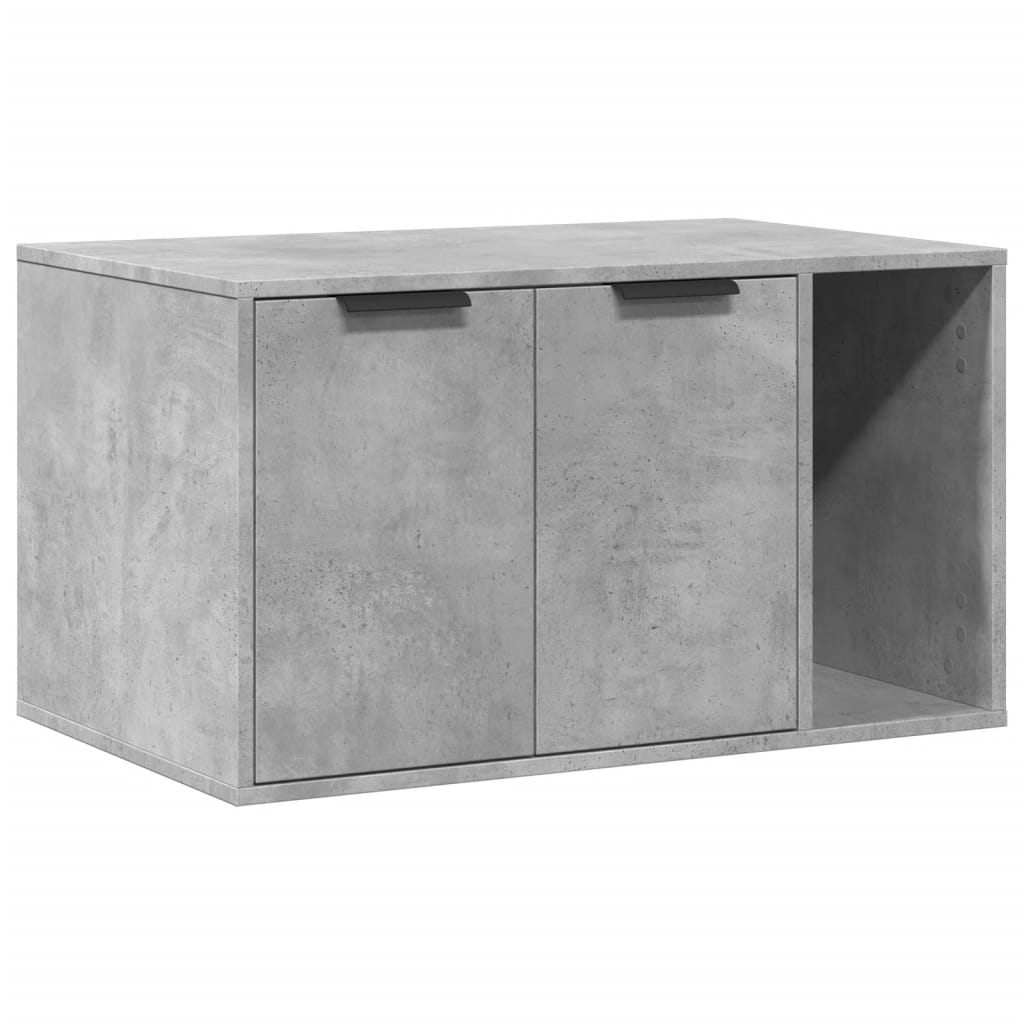 betonszürke szerelt fa macskaalomdoboz 80 x 50 x 45 cm