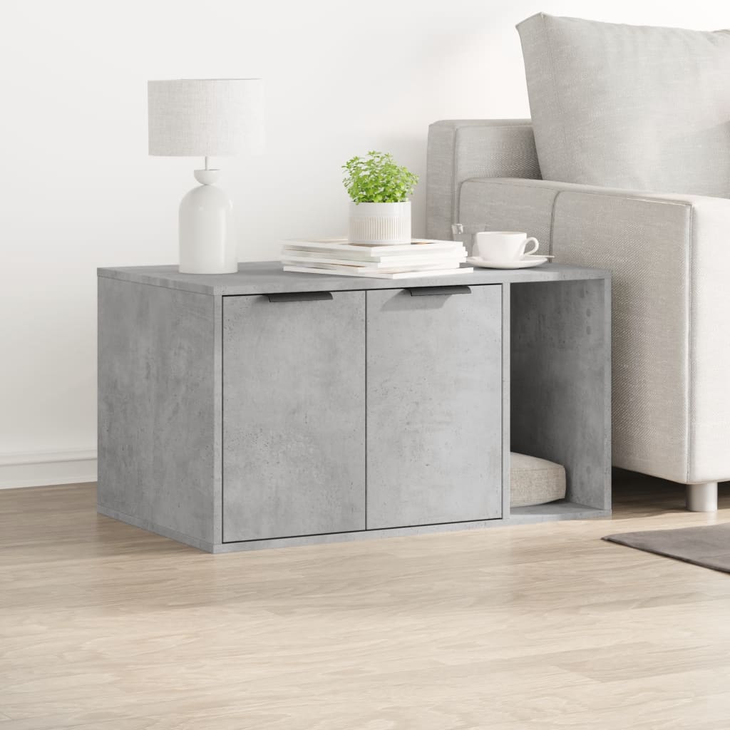 betonszürke szerelt fa macskaalomdoboz 80 x 50 x 45 cm